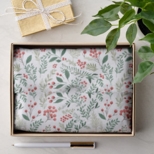 Elegant Red Holly Berries Tissue Paper