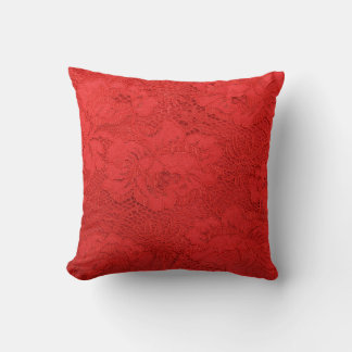 Elegant red lace, seamless texture cushion