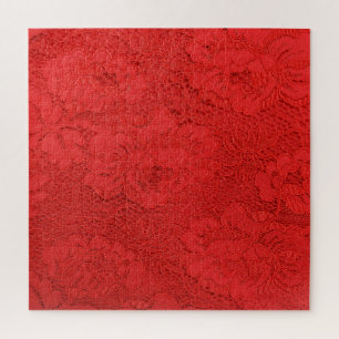 Elegant red lace, seamless texture jigsaw puzzle