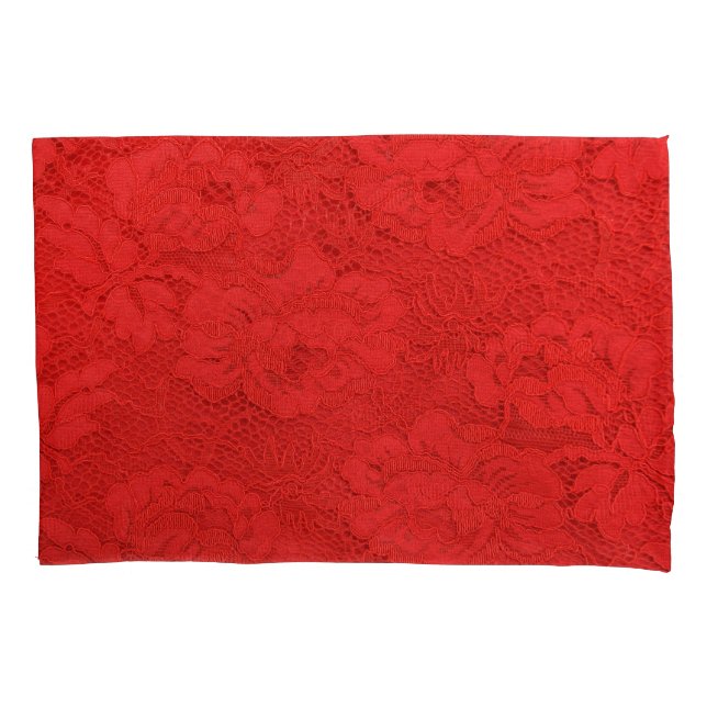 Elegant red lace, seamless texture pillowcase (Front)