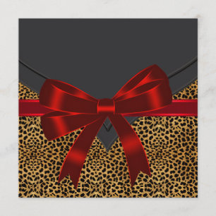 Elegant Red Leopard Party Invitation