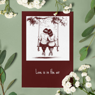 Elegant Red Lesbian Couple Love Valentine's Day  Card