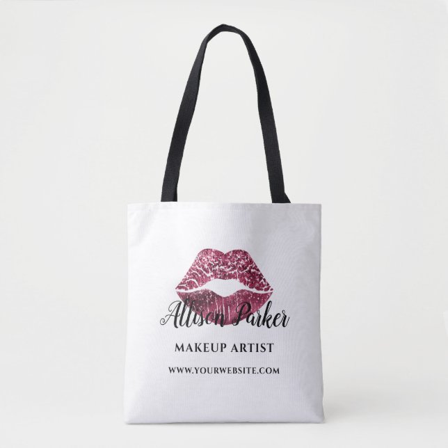Elegant Red Lips Elegant Makeup Artist Tote Bag (Front)