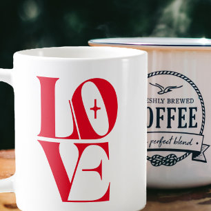 Elegant Red Love Typography Coffee Mug
