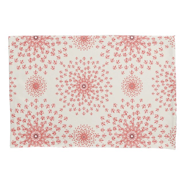 Elegant Red Mandala Geometric Bedroom & Home Texti Pillowcase (Front)