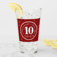 Elegant Red Marble 10 Years Work Anniversary