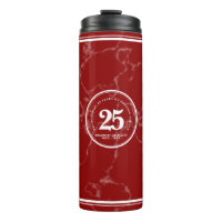 Elegant Red Marble 25 Years Work Anniversary