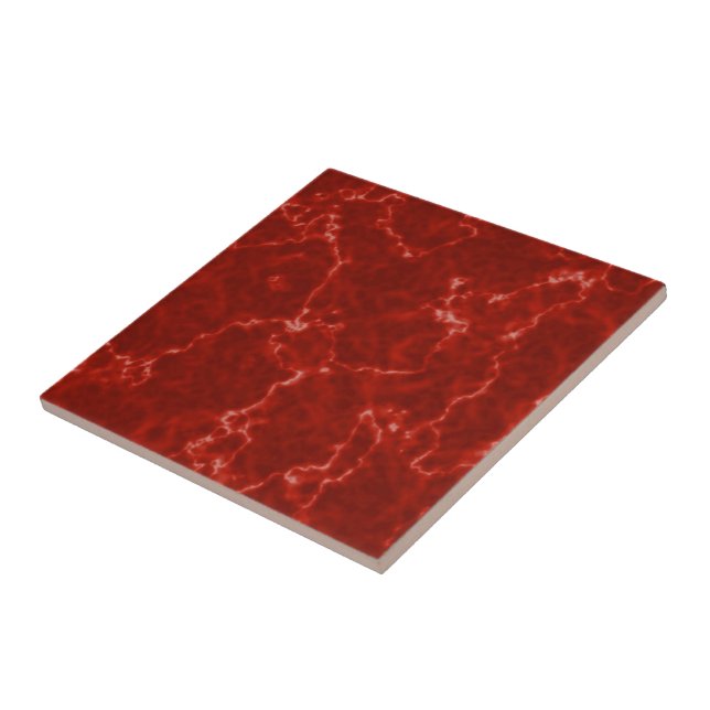 Elegant Red Marble with White Veins Ceramic Tile (Side)
