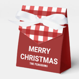 Elegant Red Merry Christmas favour box