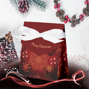 Elegant Red Merry Christmas Favour Box