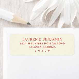 Elegant Red Minimalist Return Address Label