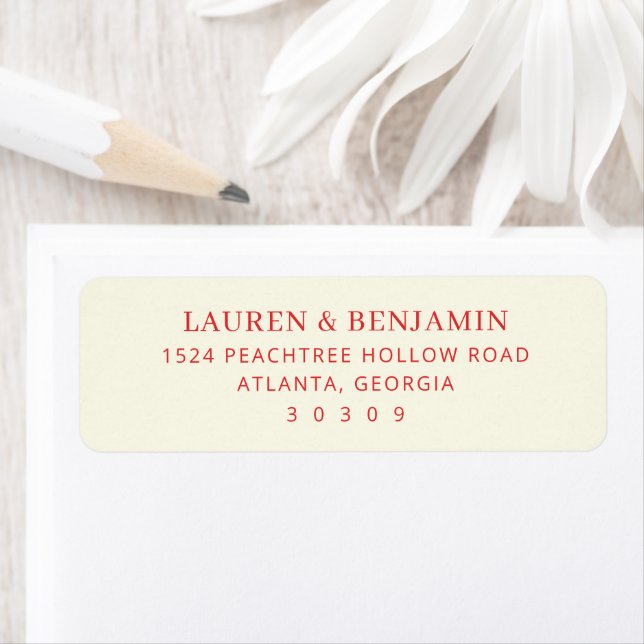 Elegant Red Minimalist Return Address Label (Insitu)