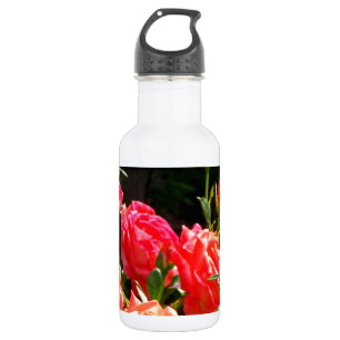 Elegant red orange coral roses rose garden 532 ml water bottle