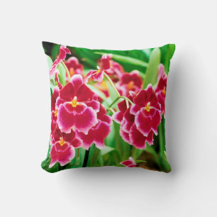 Elegant Red Orchid Throw Pillow