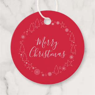 Elegant Red Original Christmas Wreath Favour Tags