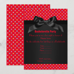 ELEGANT Red Pastel SPOT BACHELORETTE Invitation