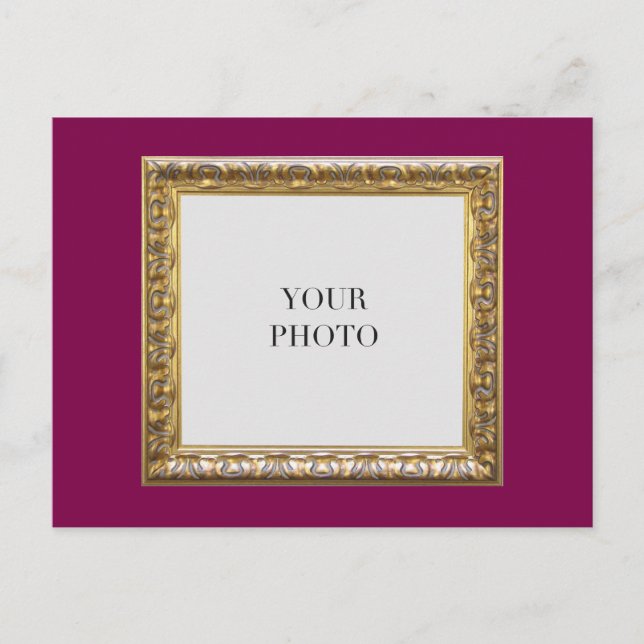 Elegant Red Personal Photo Frame and Text Postcard (Front)