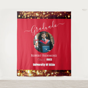 Elegant Red Photo Graduated Spanish Tapestry