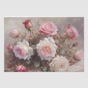 Elegant Red, Pink and White Roses Tissue Paper