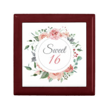 Elegant Red Pink Rose Sweet 16