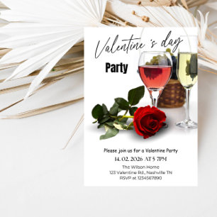 Elegant Red & Pink Valentine Party Invitation