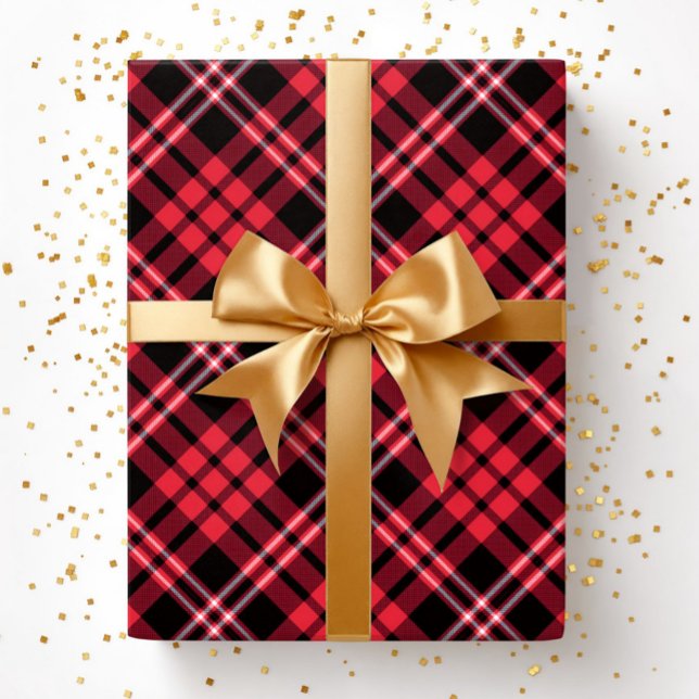 Elegant Red Plaid Pattern Wrapping Paper (Elegant Red Plaid Pattern Wrapping Paper)