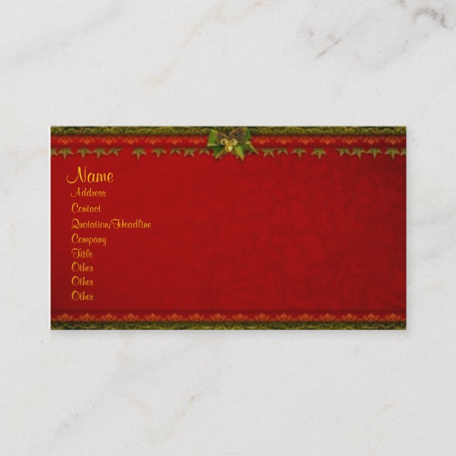 Elegant Red Profile Card (Front)