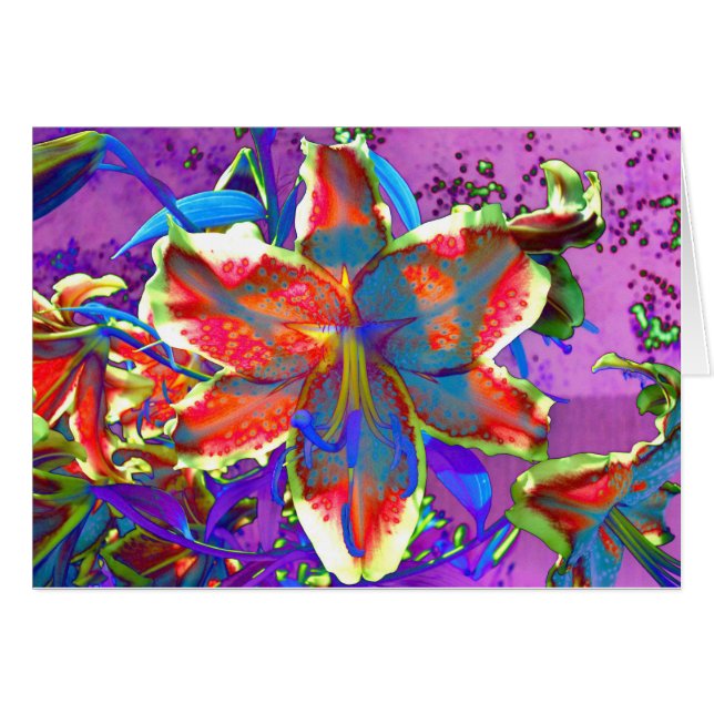 Elegant red purple blue floral  Lily (Front Horizontal)