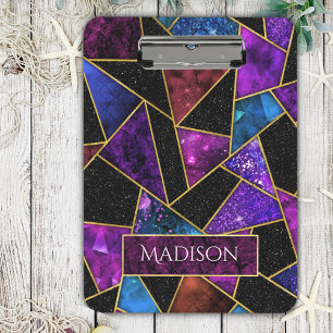 Elegant red purple girly geometric clipboard