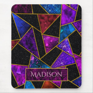 Elegant red purple girly geometric mouse pad