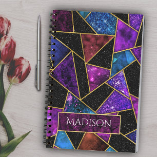 Elegant red purple girly geometric notebook