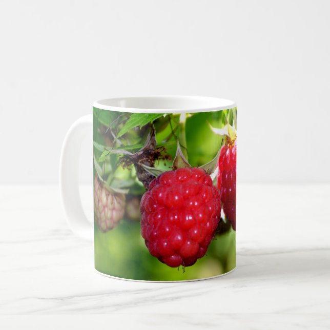 Elegant red Raspberries Coffee Mug (Front Left)