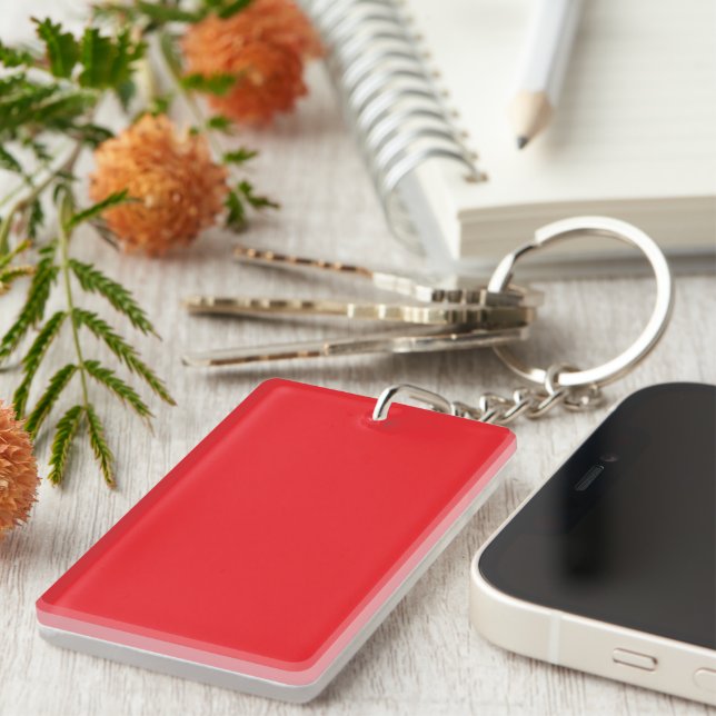 Elegant Red Rectangle Keychain for Everyday Use (Front Right)