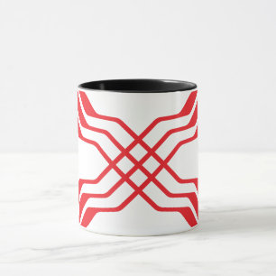 Elegant Red Ribbon line Letter X Monogram Mug