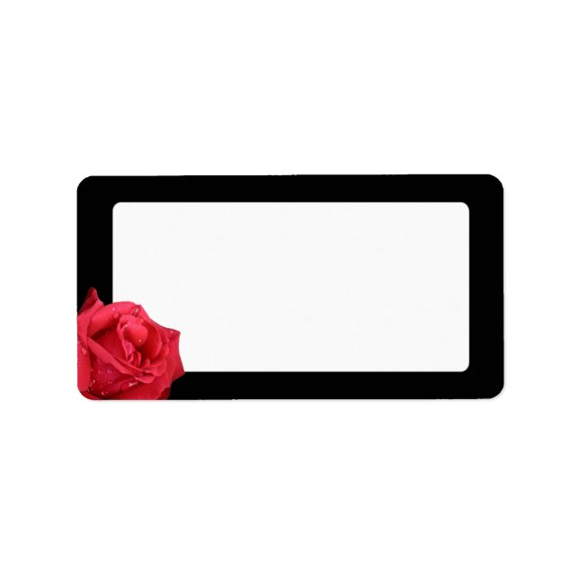 Elegant Red Rose Address Labels (Front)