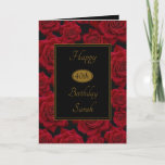 Elegant Red Rose Any Age Birthday Card<br><div class="desc">The Elegant Red Rose Any Age Birthday Collection – Containing all you need to make that special person’s birthday elegant, classy and memorable. A selection of stylish, elegant design elements including gold effect text and classic black text boxes finished with an elegant, vivid red rose photo background. All designs are...</div>