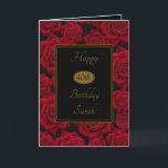 Elegant Red Rose Any Age Birthday Card<br><div class="desc">The Elegant Red Rose Any Age Birthday Collection – Containing all you need to make that special person’s birthday elegant, classy and memorable. A selection of stylish, elegant design elements including gold effect text and classic black text boxes finished with an elegant, vivid red rose photo background. All designs are...</div>