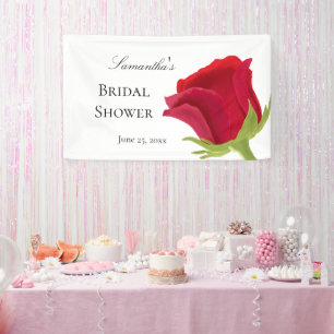 Elegant Red Rose Bridal Shower Banner
