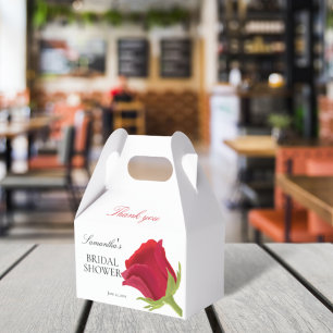 Elegant Red Rose Bridal Shower  Favour Box