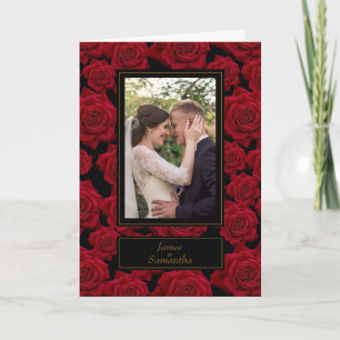 Elegant Red Rose – Custom Photo Card