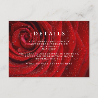 Elegant Red Rose Floral Wedding Details Enclosure 
