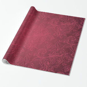 Elegant Red Rose Holiday Wrapping Paper