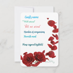 Elegant Red Rose RSVP Card – Romantic Wedding Resp