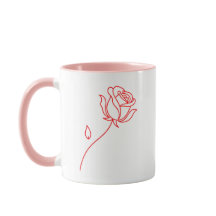 Elegant Red Rose Valentine's Day Coffee Mug
