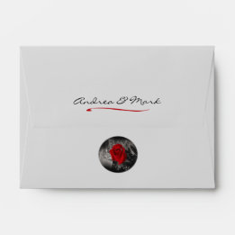 Elegant Red Rose Vignette Envelope