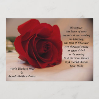Elegant Red Rose Wedding Invitation