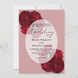Elegant Red Rose Wedding Invitation – Romantic 