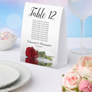 Elegant Red Rose Wedding Number Seating Chart