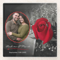 Elegant Red Rose Wedding Portrait Vignette
