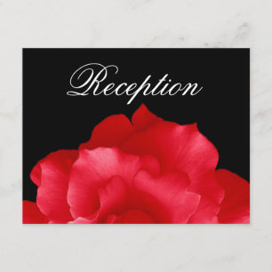 Elegant Red Rose Wedding Reception Cards